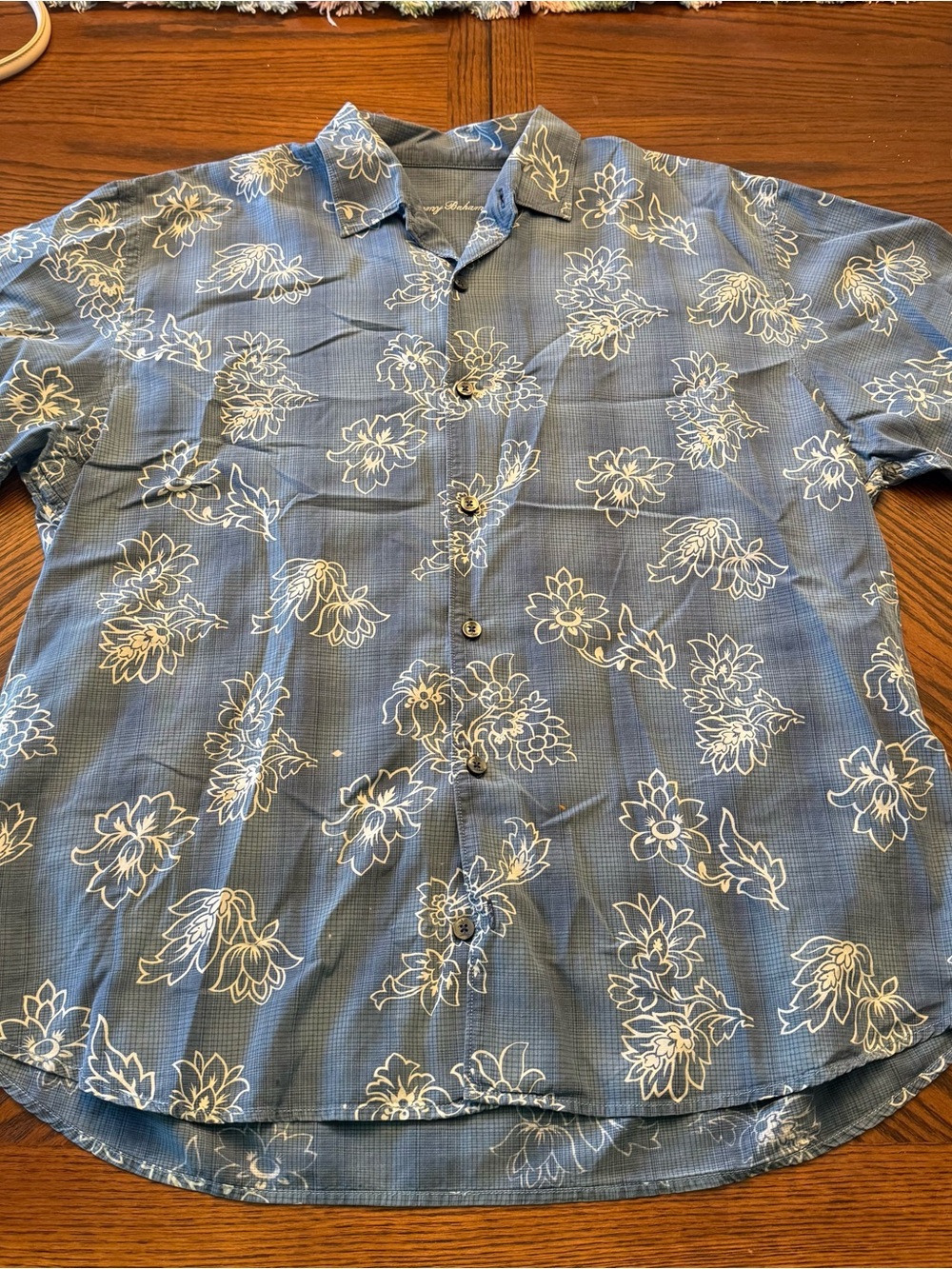 Tommy Bahama Tropical Hawaiian Button-Up Shirt Men’s XL Light Blue Short Sleeve